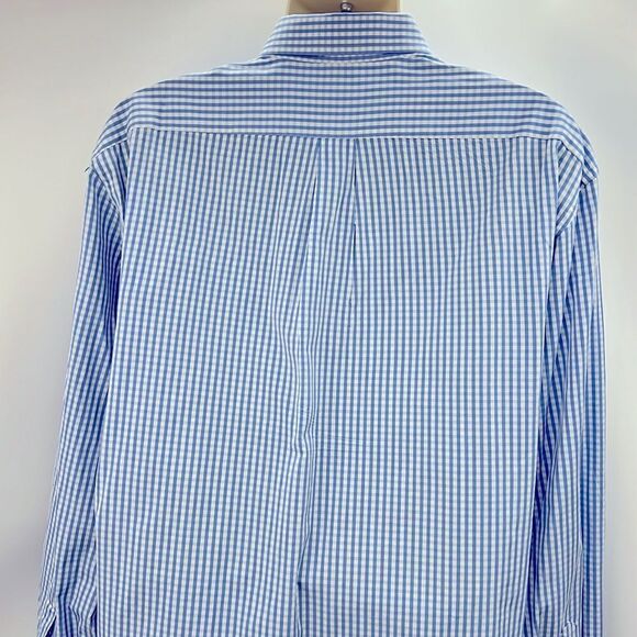 Bergdorf Goodman blue gingham long sleeve button up XL shirt - Picture 4 of 5